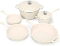 5-Piece Enameled Cast Iron Cookware Set with Lids, Dutch Oven &
