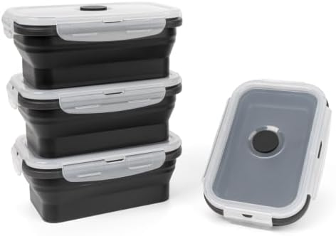 Collapsible Silicone Food Storage Containers Set with Lid & Air