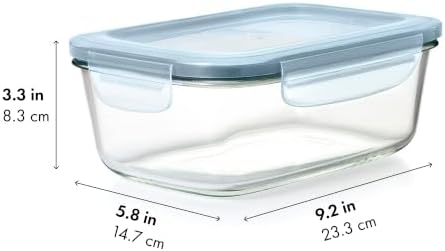 OXO Good Grips 8-Cup Glass Food Storage Container, Arctic Blue