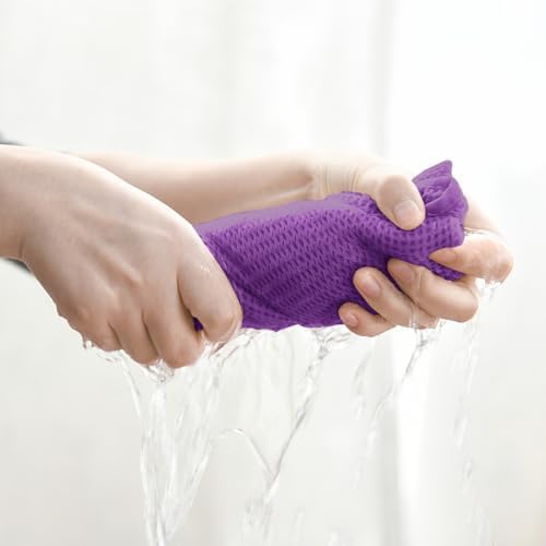 Artoid Mode 100% Cotton Purple Waffle Weave Kitchen Dish Cloths, 13x28