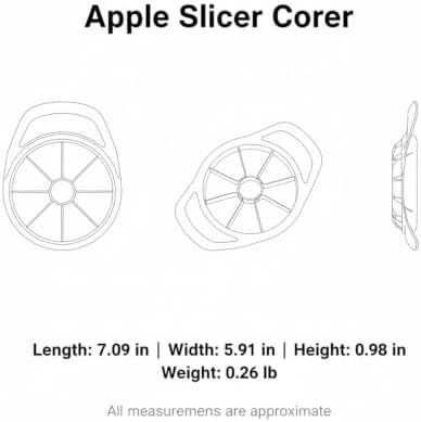 Apple Slicer Corer, Stainless Steel Fruit Cutter for Uniform Wedges
