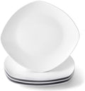 10" Square Dinner Plates Set of 4, White Ceramic Plates for Dinner