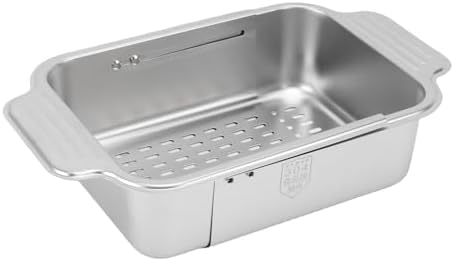 Stainless Steel Over Sink Colander Expandable Drain Basket Extendable