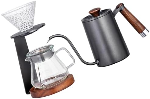 Minimalists Hand Pours Over Coffee Maker Set with Metal Stand