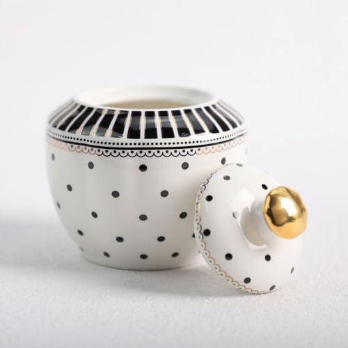 Polka Dot Ceramic Creamer and Sugar Bowl Coffee Serving Set