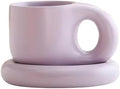 10oz Nordic Ceramic Coffee & Tea Mug, Saucer, Cute Cup, Lovers Gift