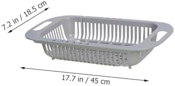 3pcs Expandable over The Sink Colander Set, Rectangular Vegetable