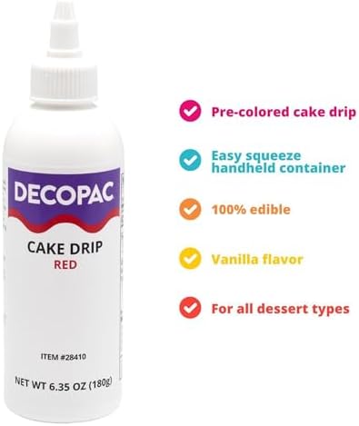 DecoPac Cake Drip, Red, 6.35 oz
