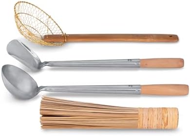 Craft Wok 4-Piece Wok Tool Set with Wooden Handles