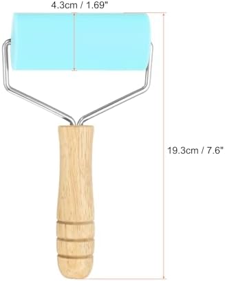 HARFINGTON Rolling Pin 7.6" x 1.69" Silicone Roller Wood Handle