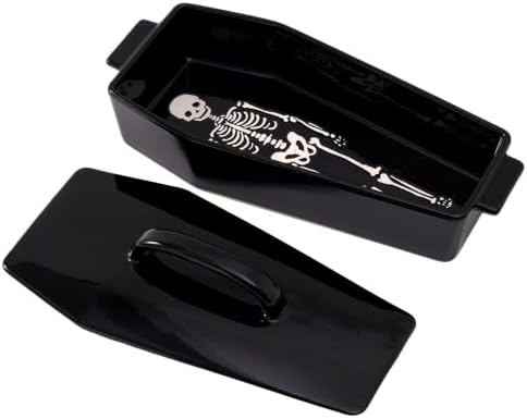 Coffin Figural Stoneware Bake & Serve Dish with Lid & Cove