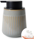 Bosilunlife Ceramic Foaming Soap Dispenser, Striped Pump for Bathroom
