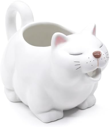 Ceramic Gravy Boat, 23oz Cute Cat Sauce Jug with Smooth Handle