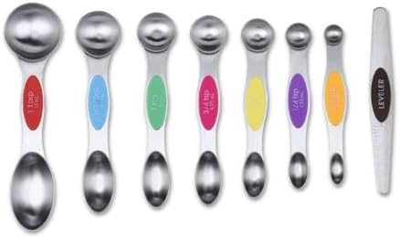 Magnetic Stackable 430 Stainless Steel Dual‐End Measuring Spoons Set