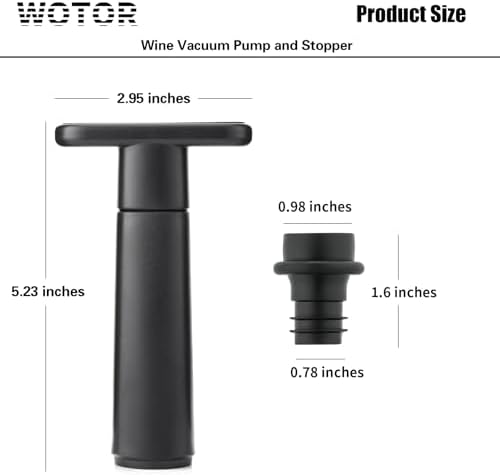 WOTOR Wine Saver Vacuum Pump with 4 Stoppers, Reusable Bottle Sealer