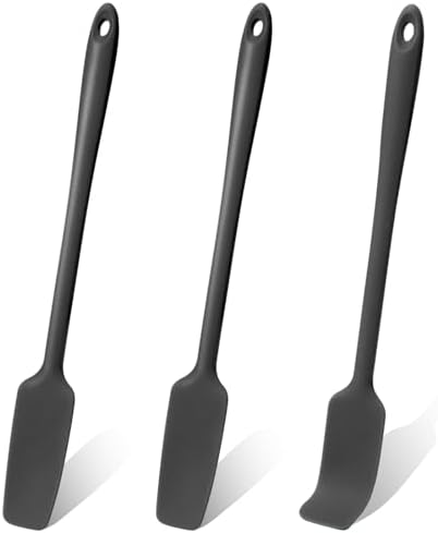 3 Pcs Small Spatulas Set Silicone Jar Spatulas with Long Handle Heat
