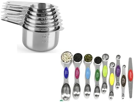 Stainless Steel Measuring Cups Set of 7, Stackable Measure Cups