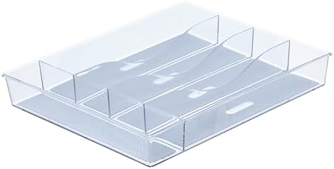 Glad Silverware & Utensil Drawer Organizer - Divided Clear Plastic