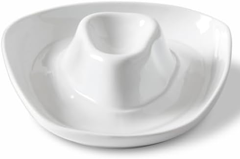 Ceramic Cowboy Hat Chip and Dip Serving Tray, 10 Inch White Porcelain