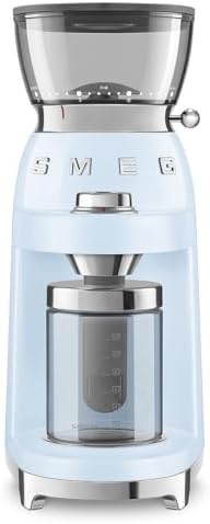 SMEG CGF03 Conical Burr Coffee Grinder, Pastel Blue