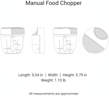 Manual Food Chopper with Pull String Mechanism for Garlic, Herbs, and