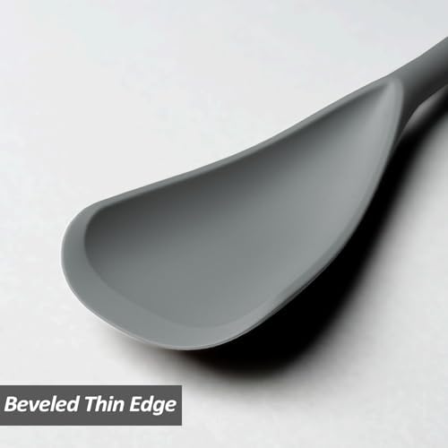 Silicone Cooking Spoon Spatula For Non-stick Cookware,12.6" Grey