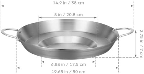Cabilock Stainless Steel Comal Frying Bowl with Double Handle, Rounded