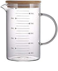 1L Glass Measuring Cups Jugs with Lid Large Measuring Pitcher Beaker