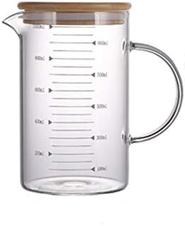 1L Glass Measuring Cups Jugs with Lid Large Measuring Pitcher Beaker
