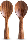Ninefish Acacia Wood Rice Paddle Set, 2-Piece Non-Stick Wooden