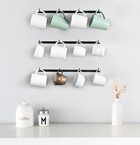 Dahey Mug Rack Wall Mounted Metal Coffee Cup Holder with 12 Hooks