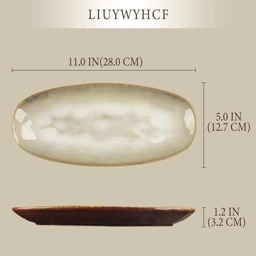 Ceramic Serving Platters - Set of 4 Oval Platters for Entertaining