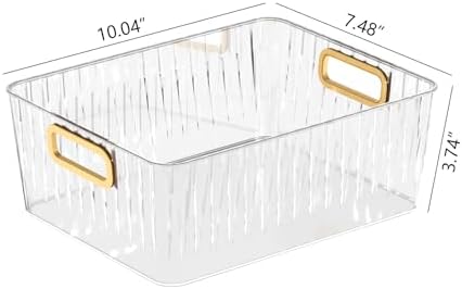 Kekow 6-Pack Clear Pantry Organizer Bins, Plastic Storage Bins with