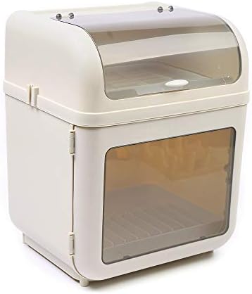 Covered Plastic Dish Drying Rack, Plastic Dustproof Drain Storage Box
