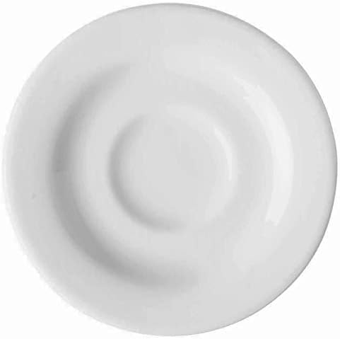 GET 5" Bright White Espresso Corona Porcelain Saucer (Set of 12)