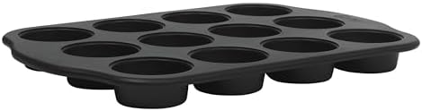 Oster Teston 12-Cup Muffin Pan, Nonstick Carbon Steel Cupcake Baking