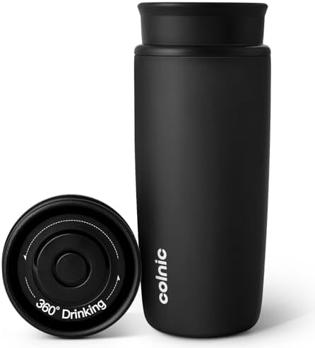 Travel Coffee Mug with 360°Lid, 12 oz Coffee Tumbler Insulated Travel