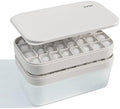 Ice Cube Tray Set with Lid & Bin, 2 Silicone Trays