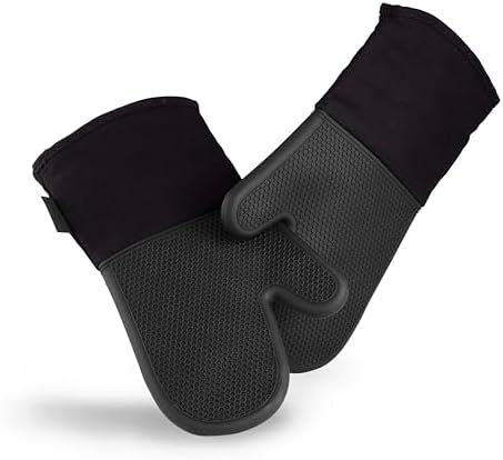 HexClad Silicone Oven Mitts, 2-Pack, Black