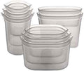Zip Top Reusable Food Storage Containers Full Set of 8 Gray – Platinum