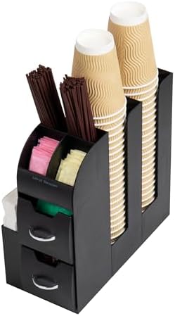 Mind Reader Cup and Condiment Station, Countertop Organizer, Coffee