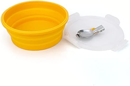 1200ml Large Collapsible Bowl With Lid, Camping Bowl with Foldable