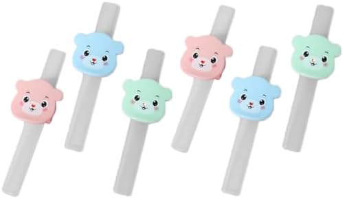 Elderly Silicone Drinking Straws with Clips 6pcs Set Reusable Straws