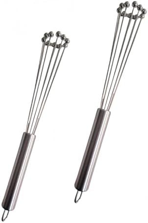 2 PCS 10.23inch Stainless Steel Ball Whisks,Durable Manual Egg Beater