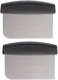 2 Pcs Dough Scraper Cutter, Stainless Steel Scraper for Bread Pizza