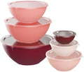Plastic Mixing Bowls with Lids Set, 12 Piece Red Ombre Mixing Bowl Set
