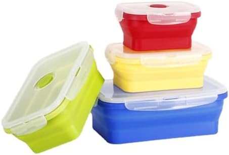 4 Collapsible Food Storage Containers, Silicone Food Storage
