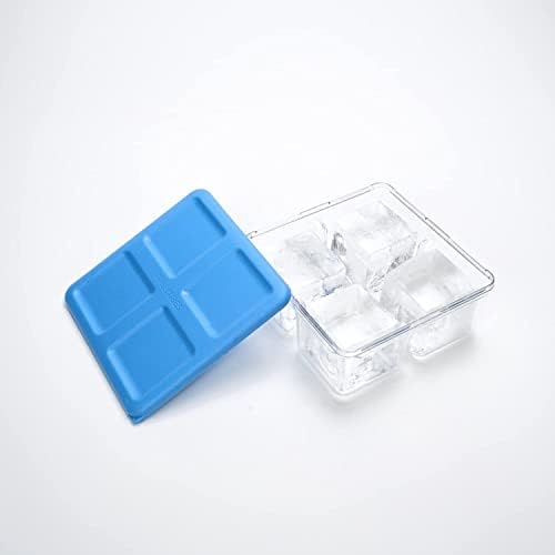 True Cubes Crystal Clear Ice Tray with Lid – Stackable 2"x2"x2" Mold