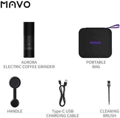 AURORA Portable Rechargeable Electric Coffee Grinder, 140 Settings