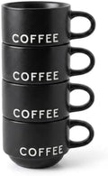 ASTRUE Matte Black Espresso Cups, 4 oz Stackable Porcelain Demitasse